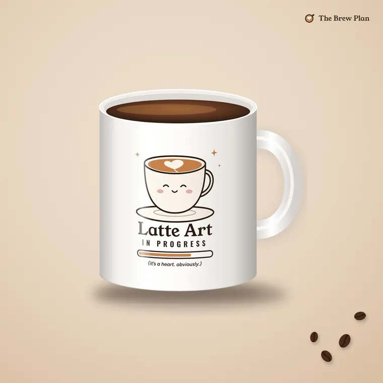 Latte Art in Progress coffee mug